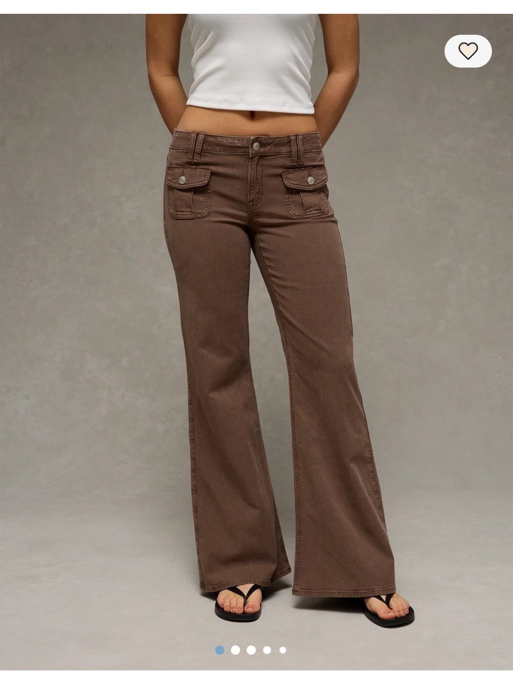 American Eagle Outfitters Brown Flare Jeans with Front Flap Pockets